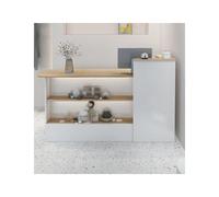 Wooden Recept Counter & Display Stand Multi layer Showcase Cash Desk Stable Load bearing Versatile Office Fur for Various Scenarios (100CM Left Design)