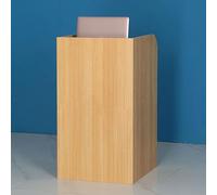 Wooden Reception Counter Desk with Lockable Drawer - Stylish Office Table for Salon Supermarket & Hotel - Modern Computer Desk in Orange 40x