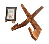 Wooden Recipe Book Stand for Kitchen and Dining, Rustic Farmhouse Solid Wood Cookbook Holder for Countertop, Hands-Free Reading, Cookbook Display Rack, Desktop Book or Tablet Organizer