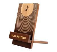Wooden Record Stand with Now Playing Sign and Rotating Function for Optimal Album Presentation as Stylish Vinyl Stand and Decorative Organizer for Cymbal Collectors