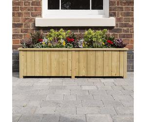 Wooden Rectangular Planter Heritage Rowlinson 139L Outdoor Garden Box 150cm New