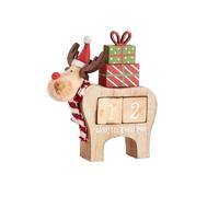 Wooden Reindeer with Presents Countdown Blocks