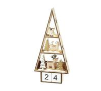 Wooden Reindeer Woodland Animals Children's LED Lights Advent Countdown Calendar