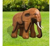 Wooden Resin African Elephants Garden Ornaments Outdoor - Weather Resistant, Strong and Durable Quirky and Majestic Large Animal Statue and Sculpture for Pond, Patio, Garden Decoration