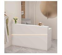 Wooden Retail Checkout Counter with Lockable Drawer Reception Desk for Lobbies & Beauty Salons Commercial Checkout Station (A1 55.1x19.6x41.7in)