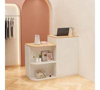 Wooden Retail Reception Desk with Storage Small Customer Service Counter for Office & Shop Compact Chute Counter 100x45x95cm - Stylish & Functional