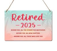 Wooden Retired Gifts for Women 2025 Retirement Hanging Decorations Fashion Garden Wall Decor Sign Novelty Leaving Gift for Colleagues Family