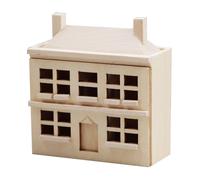 Wooden Retro Cottage House Model for Children Vintage Metal Cottage Figures Ideal for Home Decoration and Playing the Game Vintage Miniature Model