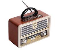 Wooden Retro Radio, AM SW FM Radio, Wireless Bluetooth Speaker 4.0, with Old Fashioned Style,Strong Bass, Mini Audio Outdoor Loud Volume,A