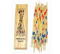 Wooden Retro Traditional Mikado Game Colourful Pick Up Sticks Game Wooden Box