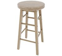 Wooden Revolving Stool Light Brown Swivel Bar Pub Chair Kitchen Breakfast Seat