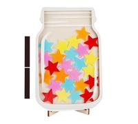 Wooden Reward Jar for Kids - Magnetic Star Point Tracker, | Behavior Reward System, Point Tracker | Reusable Motivation Jar, Positive Learning Incentive, Potty Training, Classroom Home