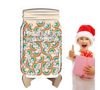 Wooden Reward Jars And Tokens - Reward Jar For Kids | Classroom Personalized Rewards Jars Teaching Aids | Inspiring Good Behavior For Boys & Girls Children 21x13.7cm