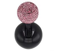 Wooden Rhinestone Accent Ball Cover for Push to Start Button Interior Upgrade for Various Vehicle Models (pink)
