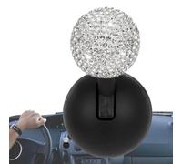 Wooden Rhinestone Car Start Button Cover Decoration with Sparkling Crystal Ball Design for Trucks, SUVs and RVs Interior Trim Enhancement(WHITE)