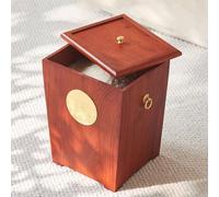 Wooden Rice Container with Lid, Airtight Grain Dispenser for Rice, Cereal, Flour - Eco-Friendly Kitchen Storage Jar