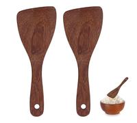 Wooden Rice Paddle, 2Pcs Rice Spoon Scooper Spatula for Serving-Rice (22cm)