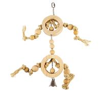 Wooden ring bird toy with sisal rope and beads Duvoplus