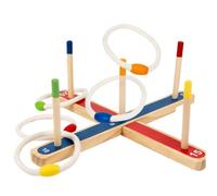 Wooden Ring Throwing Game - Colorful Circles Set for Indoor and Outdoor Use, Traditional Odds Launch Board with Numbered Score, Training Activity Toy