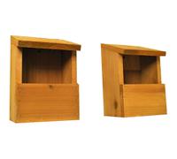 Wooden Robin Birdhouse Garden Nest Boxes Set of 2