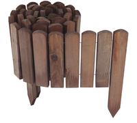 Wooden roll fence, dark brown, 40 x 200 cm, flower bed edging for flower beds an