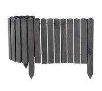 Wooden roll fence, grey, 20 x 200 cm, flower bed edging for flower beds and lawn