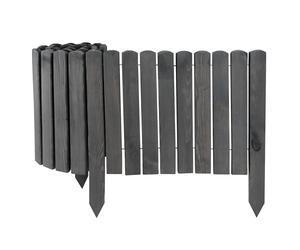 Wooden roll fence, grey, 20 x 200 cm, flower bed edging for flower beds and lawn