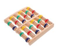 Wooden Roller Foot Massager with Five Wheels for Tired Feet | Gentle Relief, Lightweight Design, Rubber Base, for Rest or Watching Tv, Compact Foot Care at Home