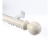 Wooden Roman Curtain Track - 7.9ft (240cm) Ceiling/Wall Mount Rod for Stylish Room Divider | Perfect for Privacy in Living Room & Elegant Window Treatment (Single-B)