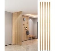Wooden Room Divider- 5pcs Adjustable Partition for Home Office & Hotel - Easy to Install Multi-Functional Space Separator - Stylish Interior Decor