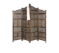 Wooden Room Divider Oriental Saraswati Brown