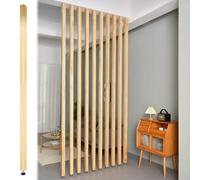 Wooden Room Divider Privacy Screen for Home and Office, Floor to Ceiling Design, Easy No Drilling Installation