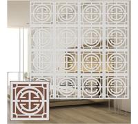 Wooden Room Divider Screen Hollow Carved Semi Private Partition for Study & Living Room Decorative Wood Plastic Separator Ideal for Home & Hotel (20pcs)