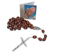 Wooden Rosary and How to Pray the Rosary Card Boxed Gift Set