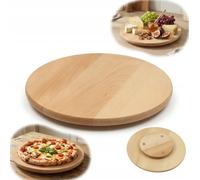 Wooden rotary board 45 cm round for serving cheese pizza