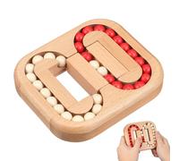 Wooden Rotating Bean Puzzle, Creative Spinning Cube Brain Teaser for Training, Portable Wooden Mind Challenge Puzzle for Adults, Interactive Hand Coordination Maze Board, Stress Relief 5.11X4.52In