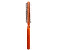 Wooden Round Brush - Small | Volume Round Brush | Small Styling Brush with Nylon Bristles for Hairline Volume Pony Inner Curls Heat Resistant Hairdressing Brush Natural Wood 1 Piece Set