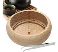 Wooden Round Incense Bowl - Handmade Wooden Ash Catcher | Decorative Incense Plate | Stick Holder Circular Bowl | Eco-Friendly Ash Catcher | Aromatherapy Incense Holder | Incense Plate Holder for Home