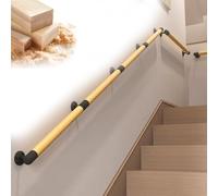 Wooden Round Stair Railing il Kit 4ft/120cm - Non-Slip Safety Wall-Mounted Support for Elderly, Staircase ils 3ft, 6ft, 9ft, 12ft Options