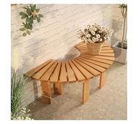 Wooden Round Tree Bench - Half-Cle Outdoor Planter Seat for Garden Patio Courard Ln & Veranda - & Park Rest Fur (Color 2)