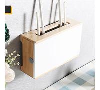 Wooden Router Shelf Wall Mount WiFi Router Storage Box,Crea tive Multi-Function Router Box Hider,WiFi Wireless Router Storage Cover,Basket for Hiding Router(White,L64cm/25in)
