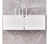 Wooden Router WiFi Cabinet, Wall-Mounted Storage Box for Modem, Cable nizer with Sliding Door, Traditional Design (Wit, 60cm/23.6in) - Maximize Space & Connectivity