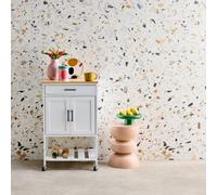 Wooden Rubber Kitchen Serving Tray White - Sweeek