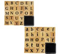 Wooden Rubber Stamps 52Pcs Vintage Letter Alphabet Stamps for Scrapbooking