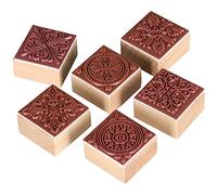 Wooden Rubber Stamps - Lace Pattern - Lace Pattern - Pack of 6 - Craft - Gift Letter - by TRIXES