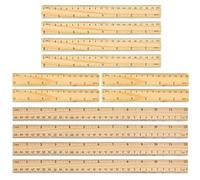 Wooden Ruler, 12pcs Wooden Flat Scale Drafting Rulers 15cm 20cm 30cm School Wood Straight Measuring Ruler Tool for Office Crafts Classroom Home