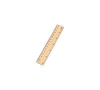Wooden Ruler, 15/20/30 cm and Double Scale, Ruler for Learning Stationery for Students, Depth Gauge Metal (A, One Size)