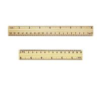 Wooden Ruler, 2 PCS 15cm 20cm Flat Ruler Vintage Ruler Teaching Ruler Student Ruler Measuring Tool Straight Ruler Double Scale Shatterproof Ruler for Students School Office Stationary Y7MZZC