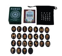 Wooden Rune Set - Carved Rune Set, Old Script Symbols | Witchcraft Oracle Tools With Manual And Bag, Mystic Reading Kit For Meditation, Occult Ritual Use