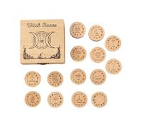 Wooden Runes Set - Norse Elder Alphabet, Handcrafted Oracle, Portable Prediction | Ancient Heritage Ritual Talismans for Pagan Ceremony Wiccan Altar Fortune Telling Tool